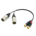 Аудио кабель 2 XLR (M) - 2 RCA стерео, сдвоенный, несимметричный, netaudio, GA402, (2XLR male-2RCA) длина 1 метр