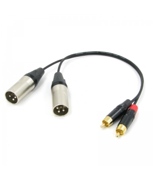 Аудио кабель 2 XLR (M) - 2 RCA стерео, сдвоенный, несимметричный, netaudio, GA402, (2XLR male-2RCA) длина 0,5 метра