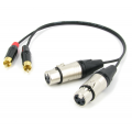Аудио кабель 2 XLR (F) - 2 RCA стерео, сдвоенный, несимметричный, netaudio, GA402, (2XLR female-2RCA) длина 0,5 метра