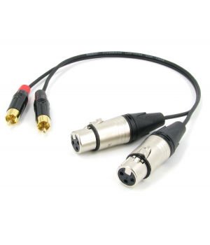 Аудио кабель 2 XLR (F) - 2 RCA стерео, сдвоенный, несимметричный, netaudio, GA402, (2XLR female-2RCA) длина 0,5 метра