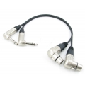 Аудио кабель сдвоенный 2 x JACK 6.3 угловой - 2 x XLR (F) угловой, межблочный, симметричный, балансный, netaudio, APK420 (2xJACK6.3 corn - 2xXLR(F) corn) длина 0,5 м