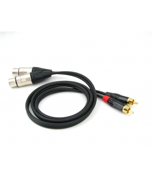 Аудио кабель 2 XLR (F) - 2 RCA стерео, несимметричный, netaudio, C121, (2XLR female-2RCA) длина 1 метр