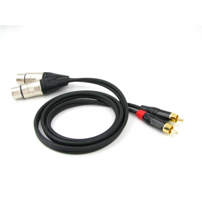 Аудио кабель 2 XLR (F) - 2 RCA стерео, несимметричный, netaudio, C121, (2XLR female-2RCA) длина 1 метр