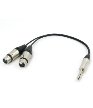 Y кабель JACK 6.3 - 2 x XLR (F) сдвоенный, несимметричный, стерео, netaudio, GA402, (TRS6.3-2XLR F) длина 0.5 метра