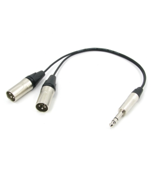 Y кабель JACK 6.3 - 2 x XLR (M) сдвоенный, несимметричный, стерео, netaudio, GA402, (TRS6.3-2XLR M) длина 0.5 метра