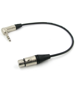 Аудио кабель JACK 6.3 угловой - XLR (F), межблочный, симметричный, балансный, netaudio, GA201, (TRS corner-XLR female) длина 0,5 метра