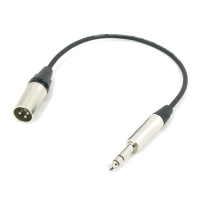 Аудио кабель JACK 6.3 - XLR (M) межблочный, симметричный, балансный, netaudio, GA201, (XLR male-JACK 6.3) длина 1 метр