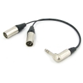 Y кабель JACK 6.3 угловой - 2 x XLR (M) сдвоенный, несимметричный, стерео, netaudio, GA402, (TRS6.3 cor-2XLR male) длина 2 метра