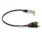 Y кабель JACK 6.3 угловой - 2 x RCA, сдвоенный, длина 0.5 метра