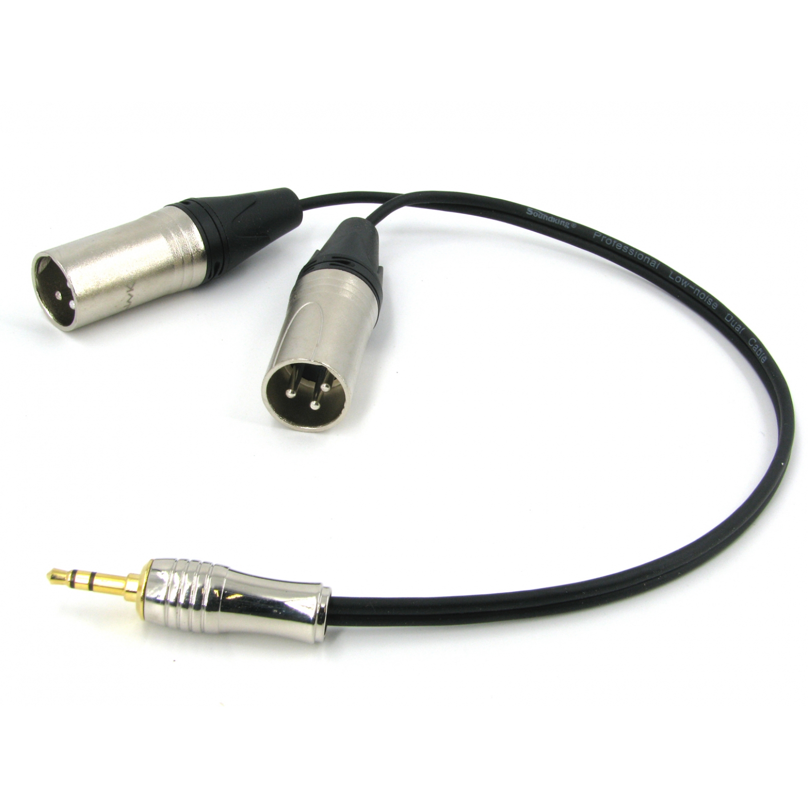 Y кабель mini JACK 3.5 - 2 x XLR (M) несимметричный, netaudio, GA402, длина 0.5 метра