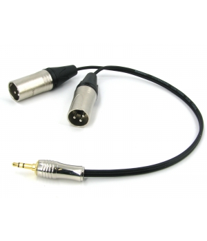 Y кабель mini JACK 3.5 - 2 x XLR (M) сдвоенный, несимметричный, netaudio, GA402, (miniTRS 3.5-2XLR M) длина 0.5 метра