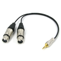 Y кабель mini JACK 3.5 - 2 x XLR (F), сдвоенный, несимметричный, стерео, netaudio, GA402, (miniTRS3.5-2XLR F) длина 0.5 метра