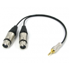Y кабель mini JACK 3.5 - 2 x XLR (F), сдвоенный, несимметричный, стерео, netaudio, GA402, (miniTRS3.5-2XLR F) длина 1 метр