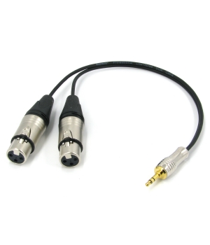 Y кабель mini JACK 3.5 - 2 x XLR (F), сдвоенный, несимметричный, стерео, netaudio, GA402, (miniTRS3.5-2XLR F) длина 0.5 метра