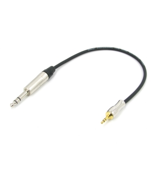 Аудио кабель mini JACK 3.5 - JACK 6.3 симметричный, балансный, диаметр 5мм, netaudio, GA201 (miniTRS-TRS) длина 0,5 метра
