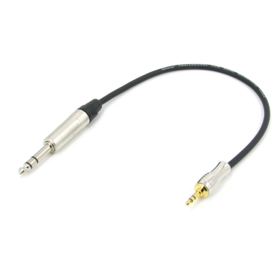 Аудио кабель mini JACK 3.5 - JACK 6.3 симметричный, балансный, диаметр 5мм, netaudio, GA201 (miniTRS-TRS) длина 0,5 метра