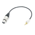 Аудио кабель mini JACK 3.5 - XLR (F) межблочный, симметричный, балансный, netaudio, GA201, (miniTRS 3.5-XLR female) длина 1 метр