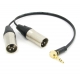 Y кабель mini JACK 3.5 угловой - 2 x XLR (M) сдвоенный, несимметричный, стерео, netaudio, GA402, (miniTRS 3.5 cor-2XLR male) длина 0.5 метра