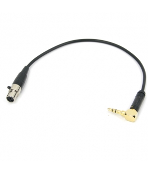 Аудио кабель mini XLR (F) - mini JACK 3.5 угловой, cимметричный, диаметр 3мм, netaudio, C202, (mini XLR (F) - mini TRS corner) длина 0,5 метра