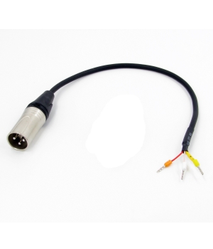 Аудио кабель XLR (M) - наконечник НШВИ, netaudio, GA201, симметричный, диаметр 5мм, под разъем EUROBLOCK (Phoenix) длина 0.5 м.