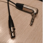 Аудио кабель mini XLR (F) - JACK 6.3 угловой симметр. балансный, 3мм, netaudio, C202, (mini XLR female - JACK 6.3) длина 3 м.