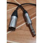 Аудио кабель JACK 6.3 - XLR (M) межблочный, симметричный, балансный, netaudio, GA201, (XLR male-JACK 6.3) длина 1 метр