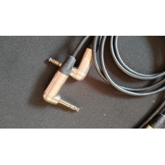 Аудио кабель JACK 6.3 угловой - JACK 6.3 угловой  симметричный, балансный, диаметр 5 мм, netaudio, GA201 (TRS 6.3 corn.-TRS 6.3 corn.) длина 0,5 м