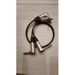 Аудио кабель JACK 6.3 угловой - JACK 6.3 угловой  симметричный, балансный, диаметр 5 мм, netaudio, GA201 (TRS 6.3 corn.-TRS 6.3 corn.) длина 0,5 м