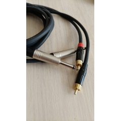 Аудио кабель 2 JACK 6,3 - 2 RCA, несимметричный стерео, netaudio, GA402, (2TS 6,3-2RCA) длина 0,5 метра 