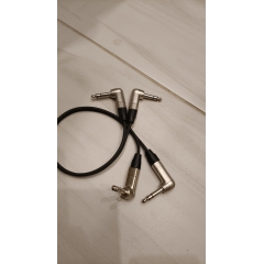 Аудио кабель JACK 6.3 угловой - JACK 6.3 угловой  симметричный, балансный, диаметр 5 мм, netaudio, GA201 (TRS 6.3 corn.-TRS 6.3 corn.) длина 0,5 м