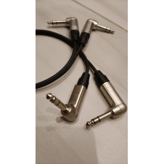 Аудио кабель JACK 6.3 угловой - JACK 6.3 угловой  симметричный, балансный, диаметр 5 мм, netaudio, GA201 (TRS 6.3 corn.-TRS 6.3 corn.) длина 0,5 м