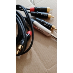Y кабель JACK 6.3 угловой - 2 x RCA сдвоенный, несимметричный, стерео, netaudio, GA402, (TRS6.3 cor-2RCA) длина 0.5 метра