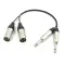 Аудио кабель 2 x JACK 6.3 - 2 x XLR (M), несимметричный стерео, длина 5 метров 