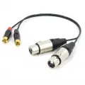 Аудио кабель 2 XLR (F) - 2 RCA стерео, сдвоенный, несимметричный, netaudio, GA402, (2XLR female-2RCA) длина 0,5 метра