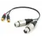 Аудио кабель 2 XLR (F) - 2 RCA стерео, сдвоенный, несимметричный, длина 0,5 метра