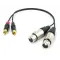 Аудио кабель 2 XLR (F) - 2 RCA стерео, сдвоенный, несимметричный, длина 0,5 метра
