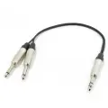 Y кабель JACK 6.3 - 2 x JACK моно, сдвоенный, несимметричный, стерео, netaudio, GA402, (TRS6.3-2TS) длина 15 метров