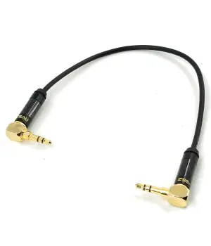 Аудио кабель mini JACK 3.5 угловой - mini JACK 3.5 угловой, диаметр 3мм, netaudio, C202, (miniTRS - miniTRS) длина 0,5 м.