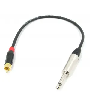 Аудио кабель RCA - JACK 6.3 mono, межблочный, несимметричный, небалансный, netaudio, GA201, (RCA- JACK 6.3 mono) длина 0,5 метра