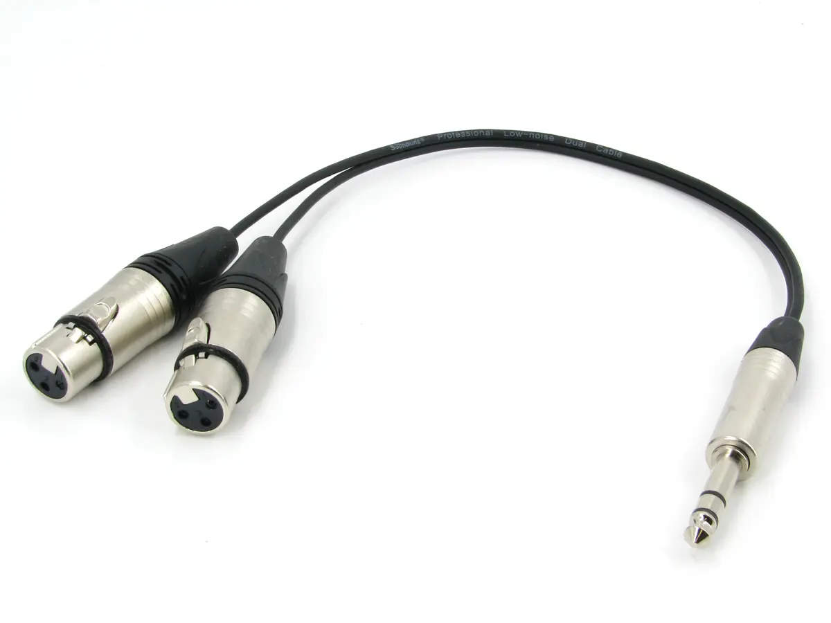 Y кабель JACK 6.3 - 2 x XLR (F) сдвоенный, длина 15 метров