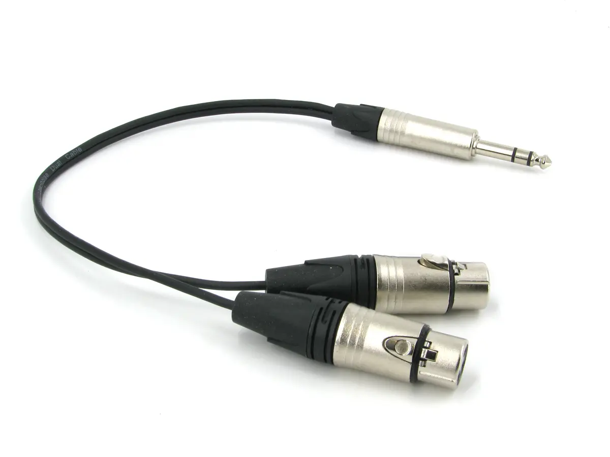 Y кабель Jack 6.3 - 2 x XLR F