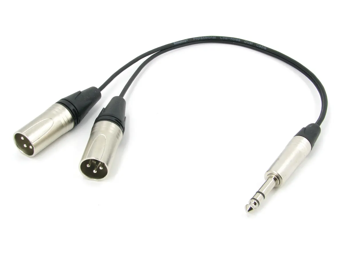 Y кабель JACK 6.3 - 2 x XLR (M) сдвоенный, длина 2 метра
