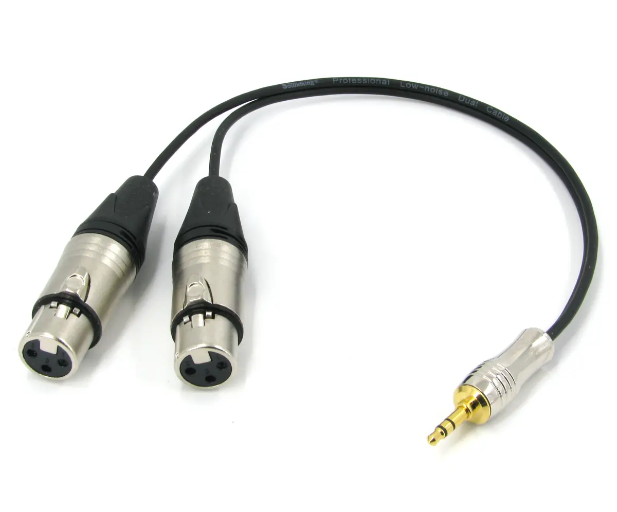 Y кабель mini JACK 3.5 - 2 x XLR (F) несимметричный, netaudio, GA402, длина 0.5 метра