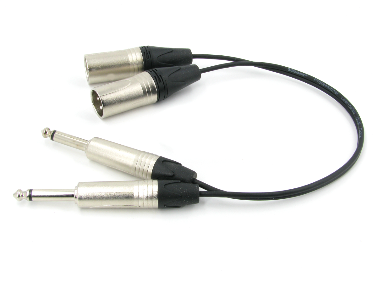 Аудио кабель 2 JACK 6,3 - 2 XLR M