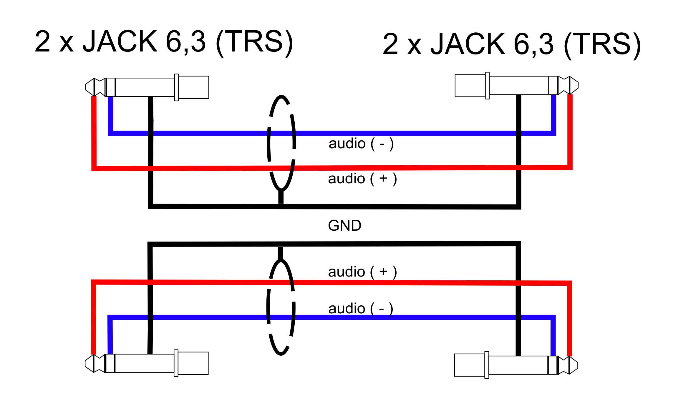 Межблочный сдвоенный аудио кабель 2 JACK 6.3 угловой - 2 JACK 6.3 угловой