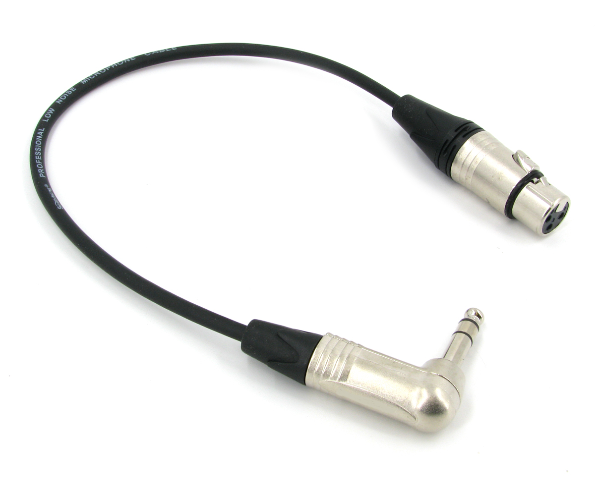 Аудио кабель XLR (F) - JACK 6.3 угловой