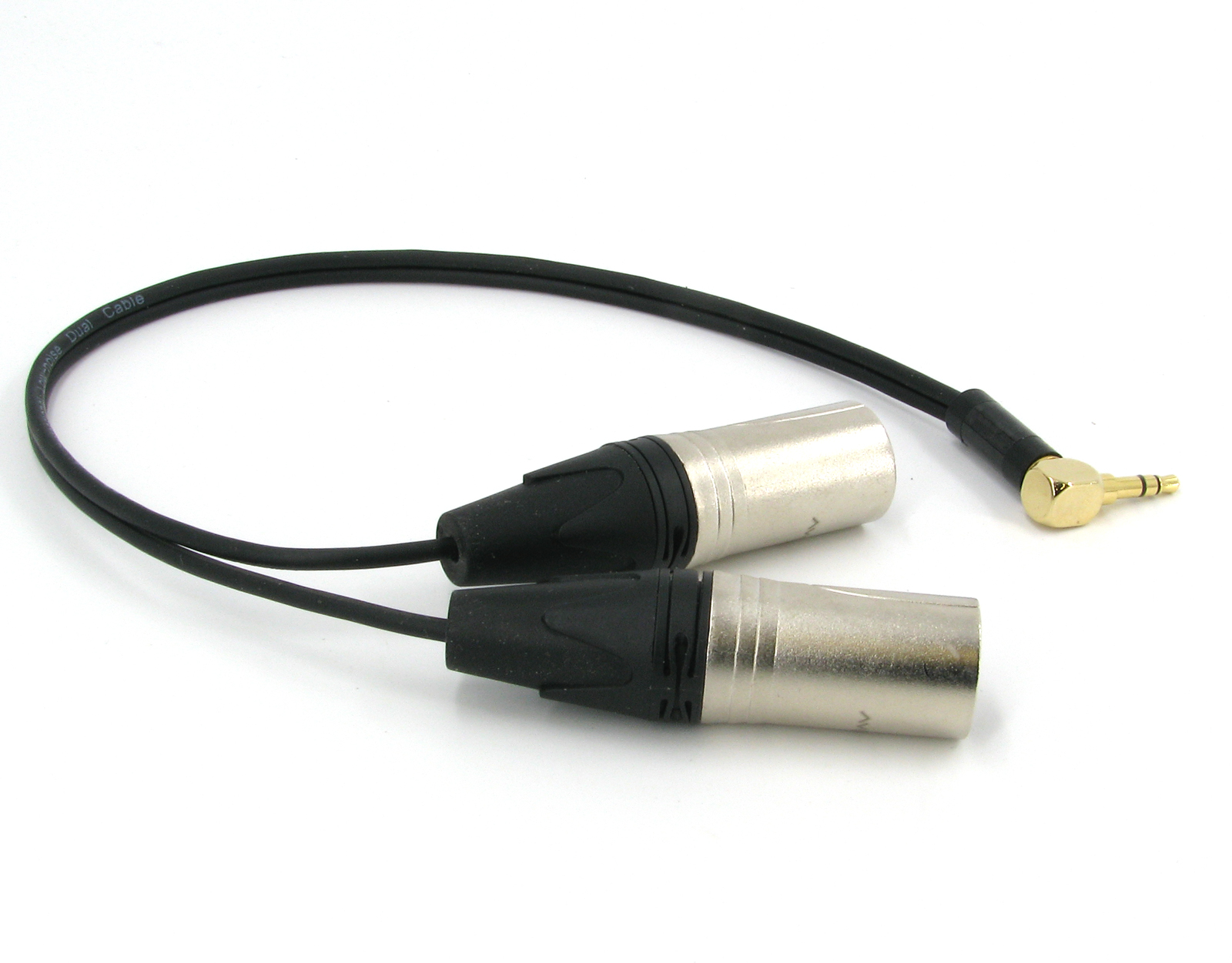 Y кабель mini Jack 3.5 угловой - 2 xlr male